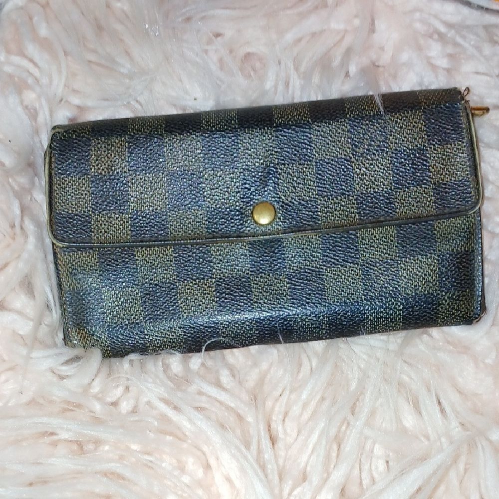 🌞 Louis Vuitton Damier Brown and Black Wallet  Classic Checkered Full Wallet